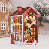 Maxbell Christmas Dollhouse Bookend DIY Puzzle Scenes Ornament for Mantelpiece Decor