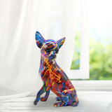 Maxbell Dog Sculpture Creative Resin Craft Desk Decor for Home Entrance Wedding