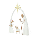 Maxbell Nativity Scene Christmas Decoration Light up for Themed Party Lawn Courtyard White