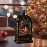 Maxbell Christmas Lantern Snow Globe Portable Xmas Gifts for Outdoor Tabletop Indoor Sitting Santa Claus