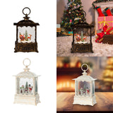 Maxbell Christmas Snow Globe Lantern Xmas Decorations for Farmhouse Entrance Desktop Brown Santa Claus
