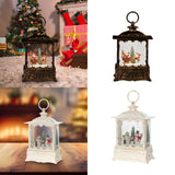 Maxbell Christmas Snow Globe Lantern Xmas Decorations for Farmhouse Entrance Desktop Brown Santa Claus
