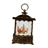 Maxbell Christmas Snow Globe Lantern Xmas Decorations for Farmhouse Entrance Desktop Brown Santa Claus