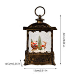 Maxbell Christmas Snow Globe Lantern Xmas Decorations for Farmhouse Entrance Desktop Brown Santa Claus