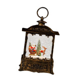 Maxbell Christmas Snow Globe Lantern Xmas Decorations for Farmhouse Entrance Desktop Brown Santa Claus
