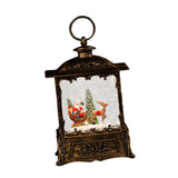Maxbell Christmas Snow Globe Lantern Xmas Decorations for Farmhouse Entrance Desktop Brown Santa Claus