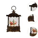 Maxbell Christmas Snow Globe Lantern Xmas Decorations for Farmhouse Entrance Desktop Brown Santa Claus