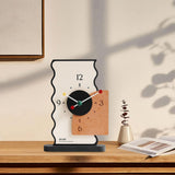 Maxbell 2x Table Clocks Gifts Modern Simple Desk Clocks for Bedroom Study Countertop