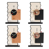 Maxbell 2x Table Clocks Gifts Modern Simple Desk Clocks for Bedroom Study Countertop