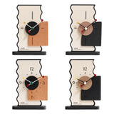 Maxbell 2x Table Clocks Gifts Modern Simple Desk Clocks for Bedroom Study Countertop