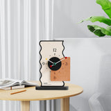 Maxbell 2x Table Clocks Gifts Modern Simple Desk Clocks for Bedroom Study Countertop