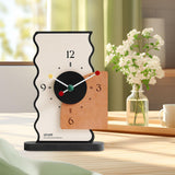 Maxbell 2x Table Clocks Gifts Modern Simple Desk Clocks for Bedroom Study Countertop