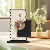 Maxbell 2x Table Clocks Gifts Modern Simple Desk Clocks for Bedroom Study Countertop