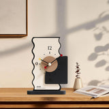 Maxbell 2x Table Clocks Gifts Modern Simple Desk Clocks for Bedroom Study Countertop