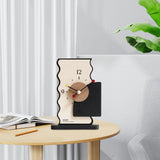 Maxbell 2x Table Clocks Gifts Modern Simple Desk Clocks for Bedroom Study Countertop