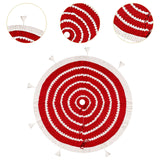 Maxbell Knitted Christmas Tree Skirt Round Xmas Tree Skirt for Party Holiday Outdoor
