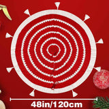 Maxbell Knitted Christmas Tree Skirt Round Xmas Tree Skirt for Party Holiday Outdoor