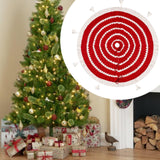 Maxbell Knitted Christmas Tree Skirt Round Xmas Tree Skirt for Party Holiday Outdoor
