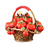 Maxbell Persimmon Fruit Basket Statue Desktop Ornament for Desk Entrance Living Room