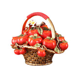 Maxbell Persimmon Fruit Basket Statue Desktop Ornament for Desk Entrance Living Room
