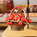 Maxbell Persimmon Fruit Basket Statue Desktop Ornament for Desk Entrance Living Room