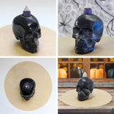 Maxbell Skeleton Head Statue Backflow Incense Burner for Meditation Room Lightweight