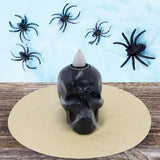 Maxbell Skeleton Head Statue Backflow Incense Burner for Meditation Room Lightweight