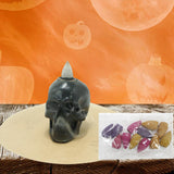 Maxbell Skeleton Head Statue Backflow Incense Burner for Meditation Room Lightweight