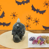 Maxbell Skeleton Head Statue Backflow Incense Burner for Meditation Room Lightweight