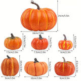 Maxbell 12 Pieces Decorative Pumpkins Orange for Kitchen Fall Thanksgiving Halloween