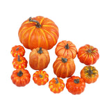 Maxbell 12 Pieces Decorative Pumpkins Orange for Kitchen Fall Thanksgiving Halloween