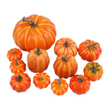 Maxbell 12 Pieces Decorative Pumpkins Orange for Kitchen Fall Thanksgiving Halloween
