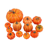 Maxbell 12 Pieces Decorative Pumpkins Orange for Kitchen Fall Thanksgiving Halloween