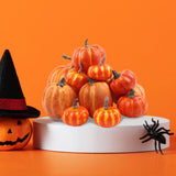 Maxbell 12 Pieces Decorative Pumpkins Orange for Kitchen Fall Thanksgiving Halloween