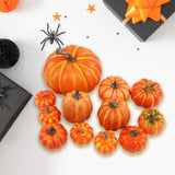 Maxbell 12 Pieces Decorative Pumpkins Orange for Kitchen Fall Thanksgiving Halloween