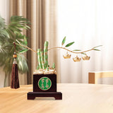 Maxbell Bamboo Statue Ornament Creative Bamboo Sculpture for Bookshelf Office Garden