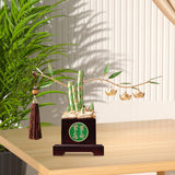 Maxbell Bamboo Statue Ornament Creative Bamboo Sculpture for Bookshelf Office Garden