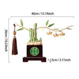 Maxbell Bamboo Statue Ornament Creative Bamboo Sculpture for Bookshelf Office Garden