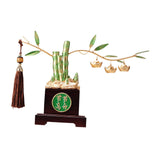 Maxbell Bamboo Statue Ornament Creative Bamboo Sculpture for Bookshelf Office Garden
