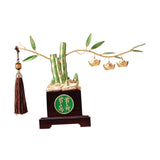 Maxbell Bamboo Statue Ornament Creative Bamboo Sculpture for Bookshelf Office Garden