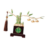 Maxbell Bamboo Statue Ornament Creative Bamboo Sculpture for Bookshelf Office Garden