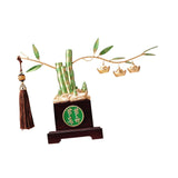 Maxbell Bamboo Statue Ornament Creative Bamboo Sculpture for Bookshelf Office Garden
