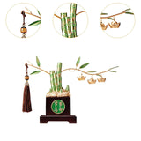 Maxbell Bamboo Statue Ornament Creative Bamboo Sculpture for Bookshelf Office Garden