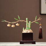 Maxbell Bamboo Statue Ornament Creative Bamboo Sculpture for Bookshelf Office Garden