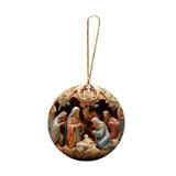 Christmas Nativity Scene Ornament Xmas Tree Hanging Ornament for Desk Garden Style C