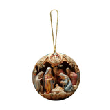 Christmas Nativity Scene Ornament Xmas Tree Hanging Ornament for Desk Garden Style C