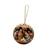 Christmas Nativity Scene Ornament Xmas Tree Hanging Ornament for Desk Garden Style C