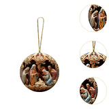Christmas Nativity Scene Ornament Xmas Tree Hanging Ornament for Desk Garden Style C
