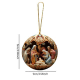 Christmas Nativity Scene Ornament Xmas Tree Hanging Ornament for Desk Garden Style C