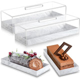 Maxbell 2xBakery Pastry Display Case Dessert Display Plate for Store Birthday Weddings White